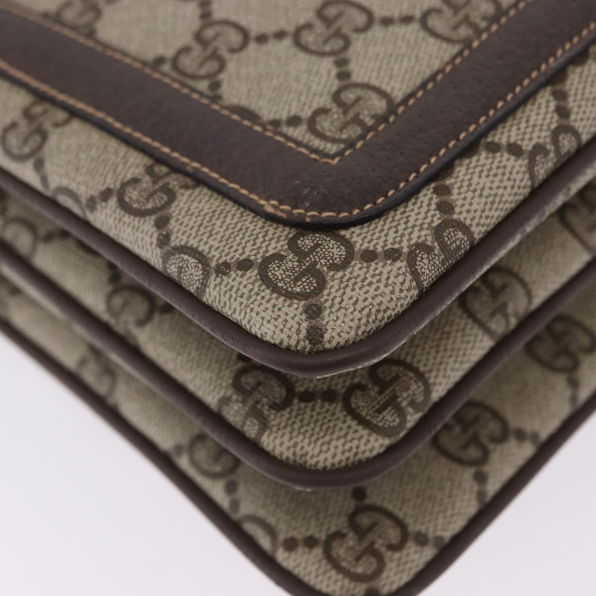 GUCCI GG Supreme Web Sherry Line Shoulder Bag PVC Beige 904 02 013 Auth BA15524