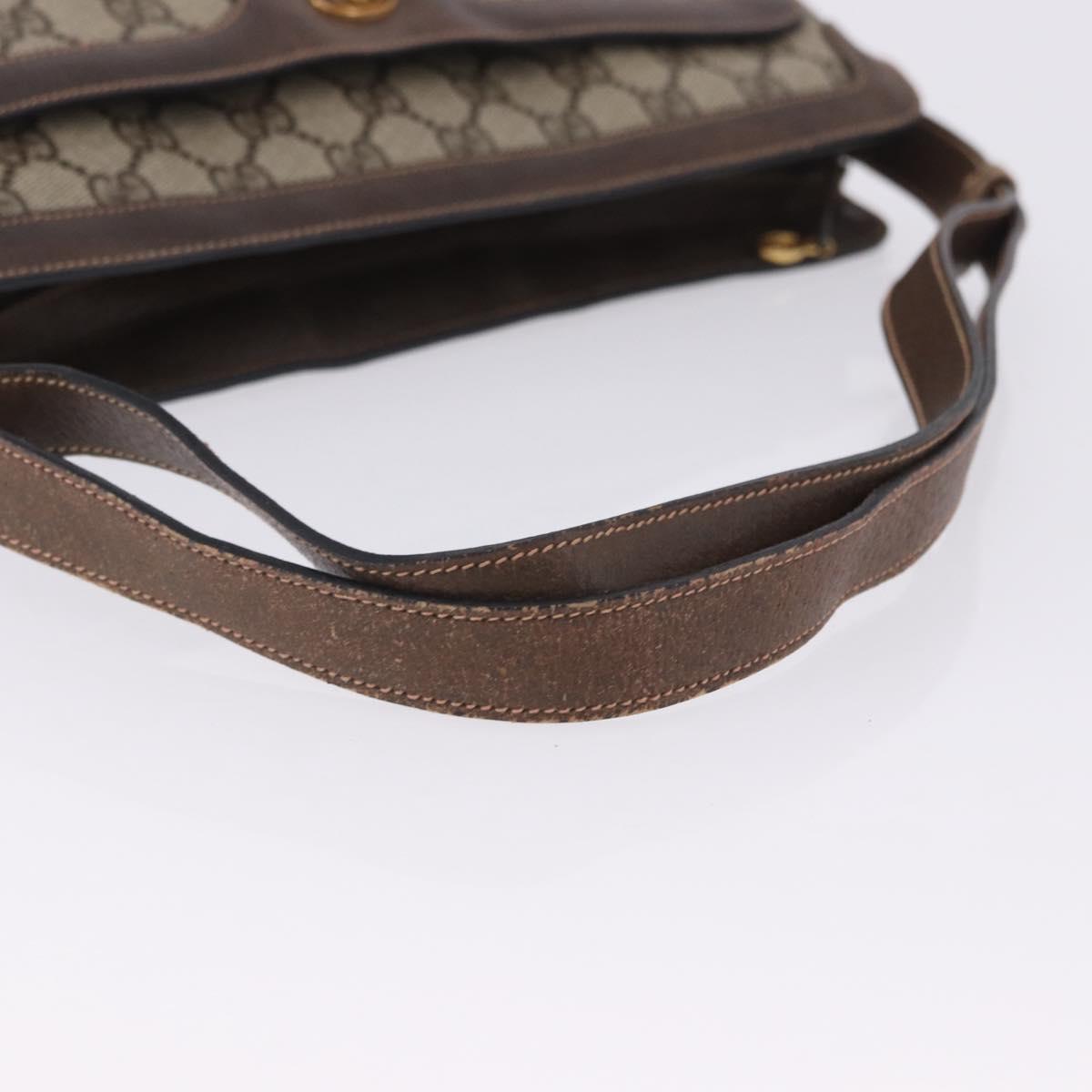 GUCCI GG Supreme Web Sherry Line Shoulder Bag PVC Beige 904 02 013 Auth BA15524