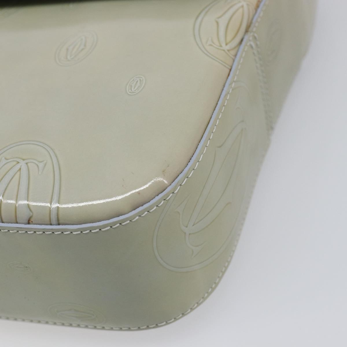 CARTIER Happy Birthday Line Hand Bag Patent Green Auth BA15527A