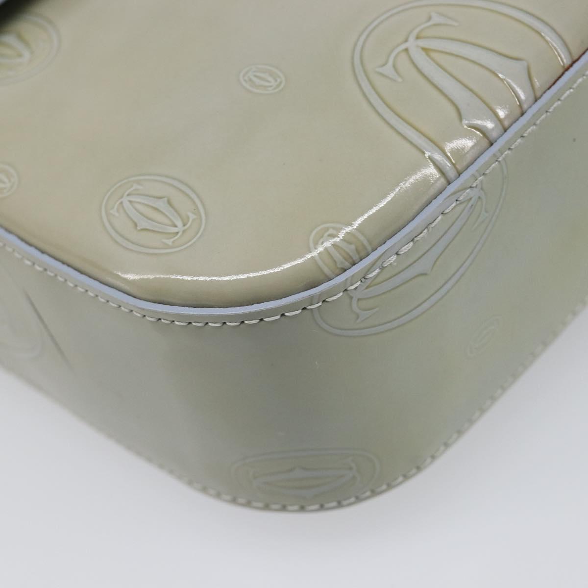 CARTIER Happy Birthday Line Hand Bag Patent Green Auth BA15527A
