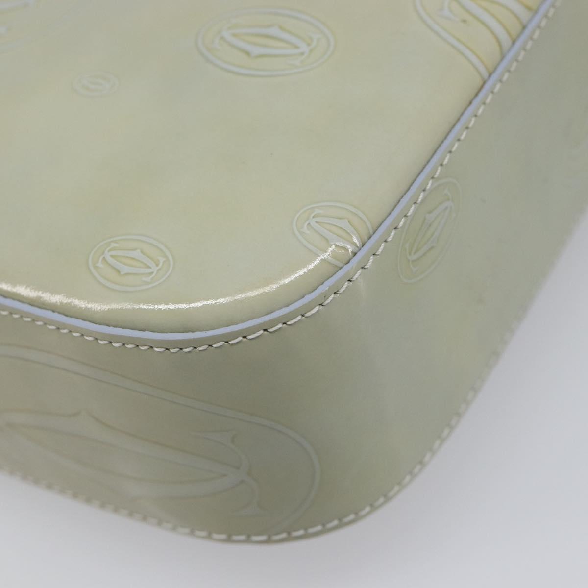 CARTIER Happy Birthday Line Hand Bag Patent Green Auth BA15527A