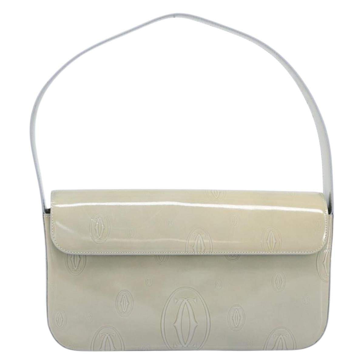 CARTIER Happy Birthday Line Hand Bag Patent Green Auth BA15527A