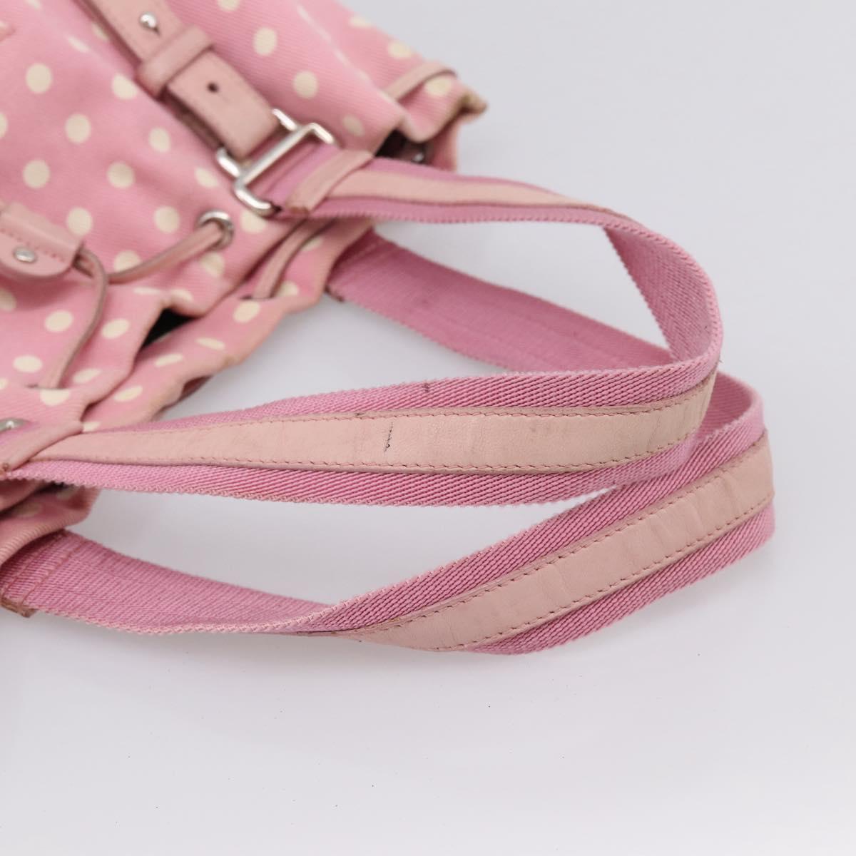 SAINT LAURENT Kahala Tote Bag Canvas Pink Silver 121631 Auth BA15529A