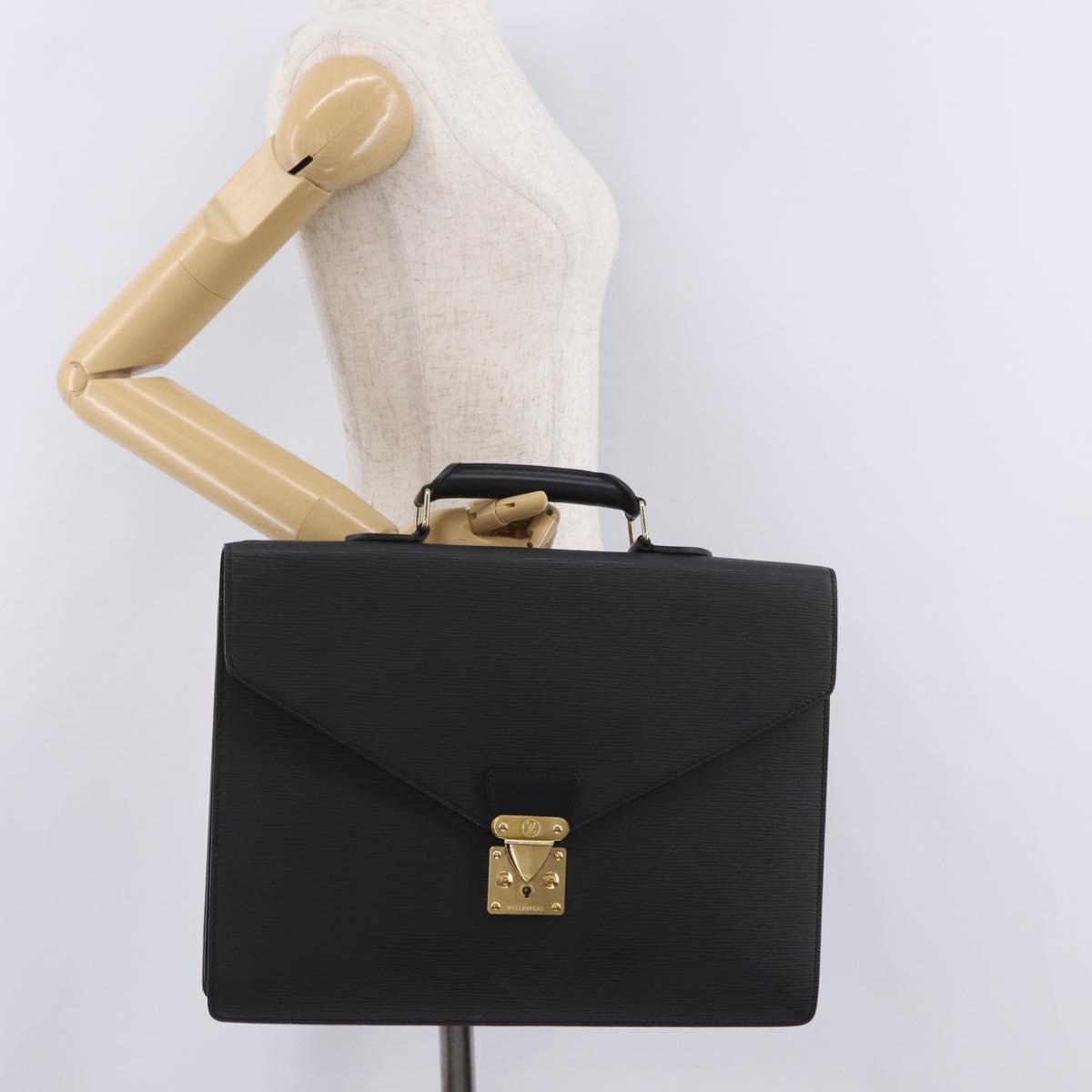 LOUIS VUITTON Epi Serviette Conseiller Briefcase Black M54422 LV Auth BA15530