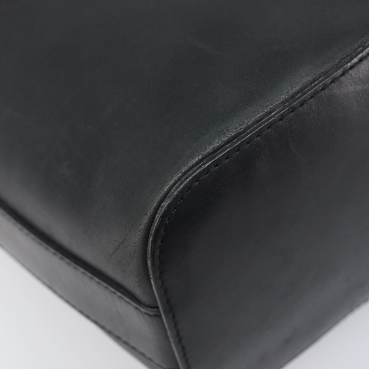 GUCCI Shoulder Bag Leather Black Silver 001 3814 Auth BA15533