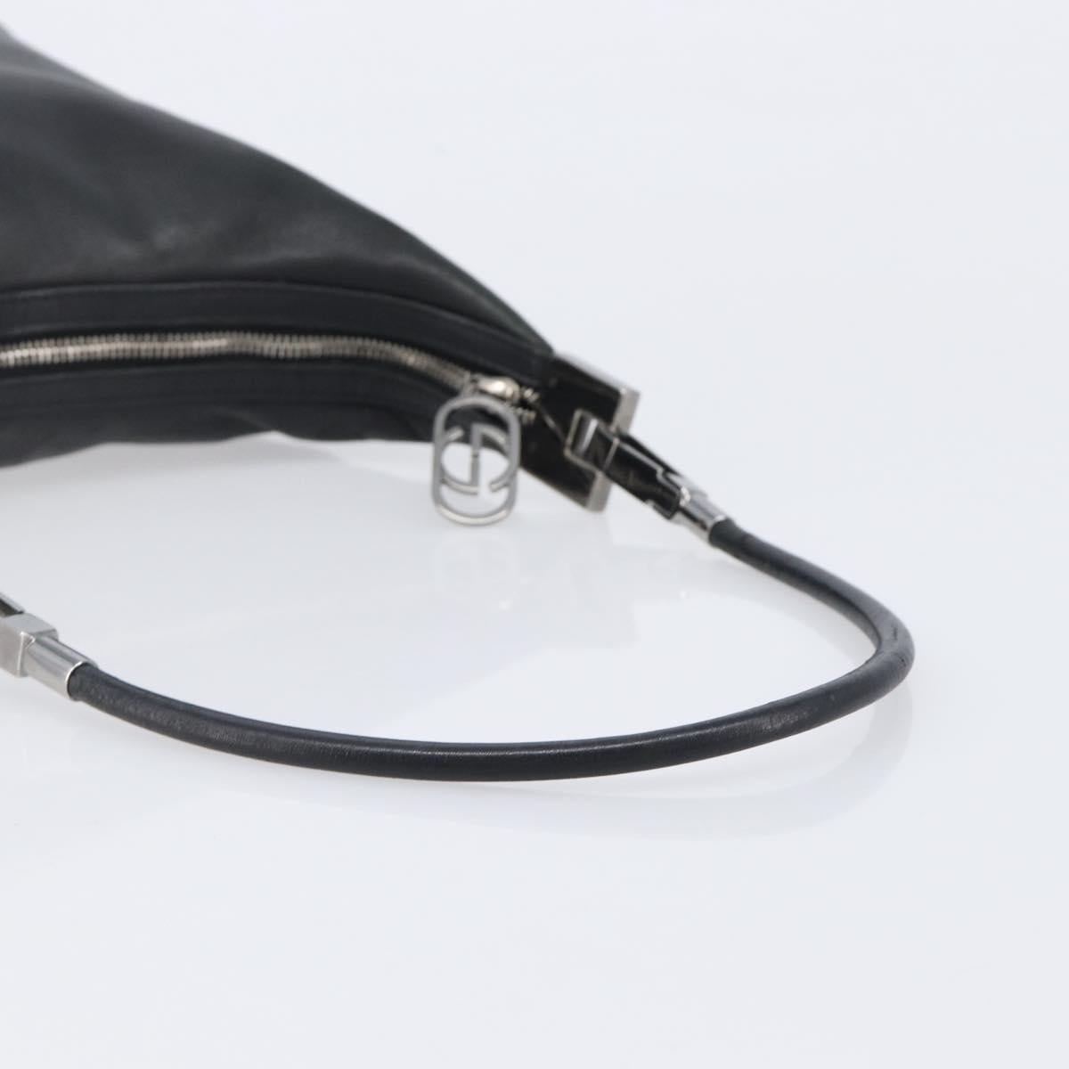 GUCCI Shoulder Bag Leather Black Silver 001 3814 Auth BA15533