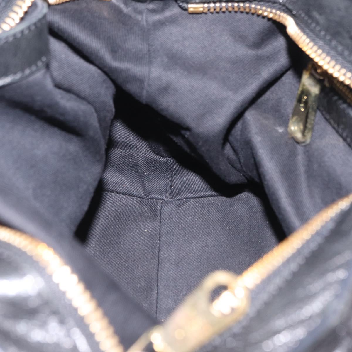 Chloe Etel Hand Bag Leather 2way Black Gold Tone Auth BA15539A