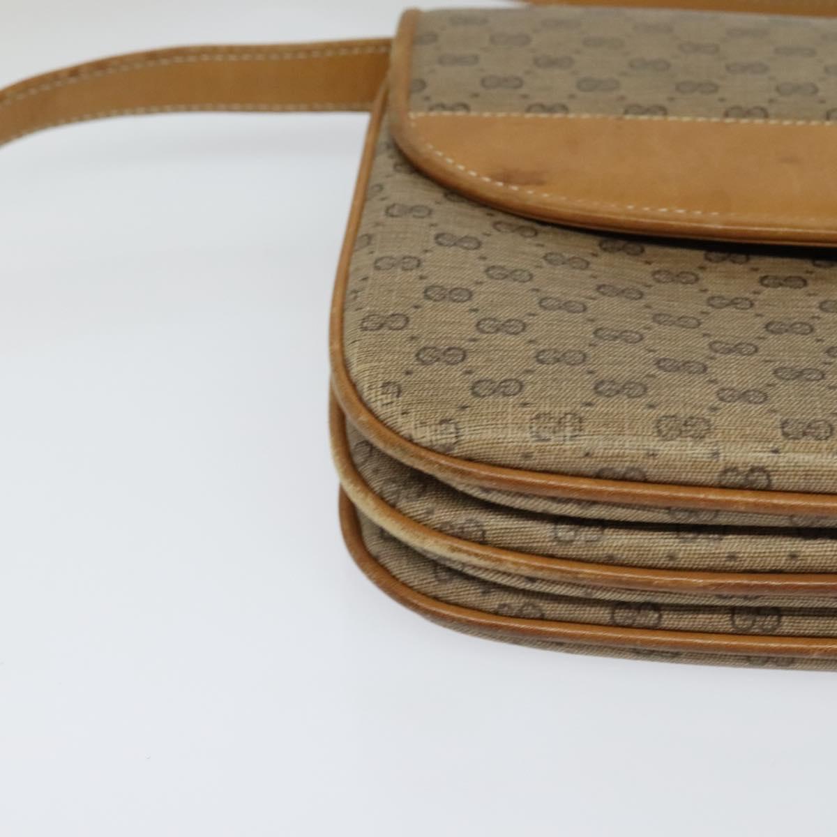 GUCCI Micro GG Supreme Shoulder Bag PVC Brown Gold 004 106 0024 Auth BA1554