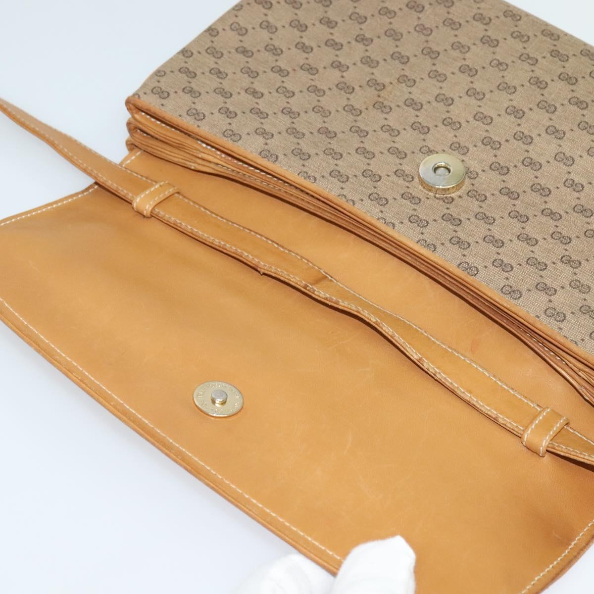 GUCCI Micro GG Supreme Shoulder Bag PVC Brown Gold 004 106 0024 Auth BA1554
