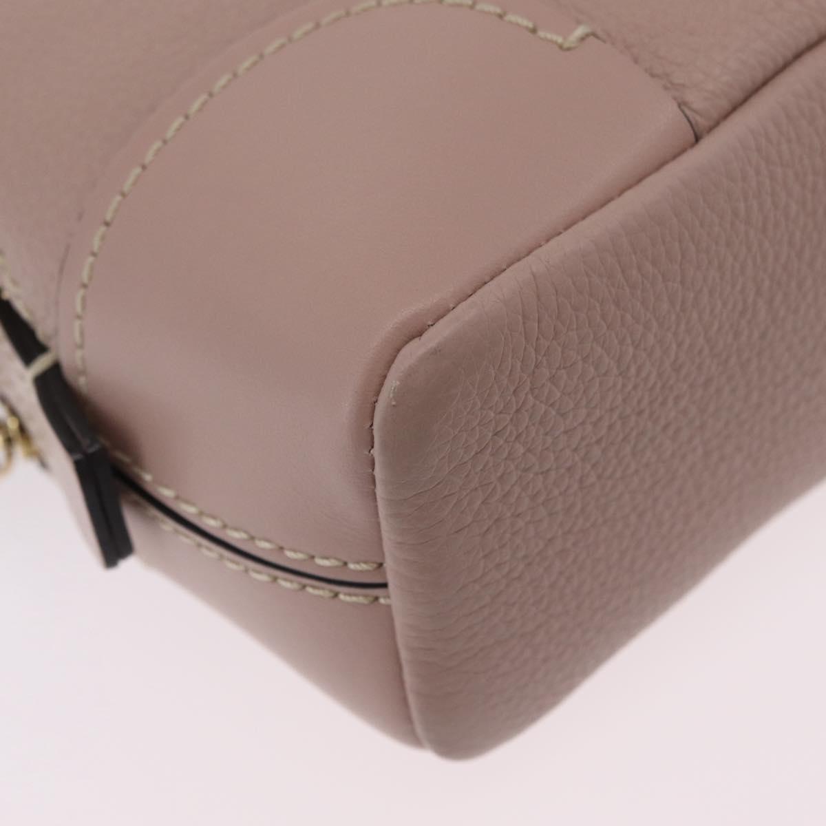 Chloe Dahlia Mini Hand Bag Leather 2way Pink Gold Tone Auth BA15544M