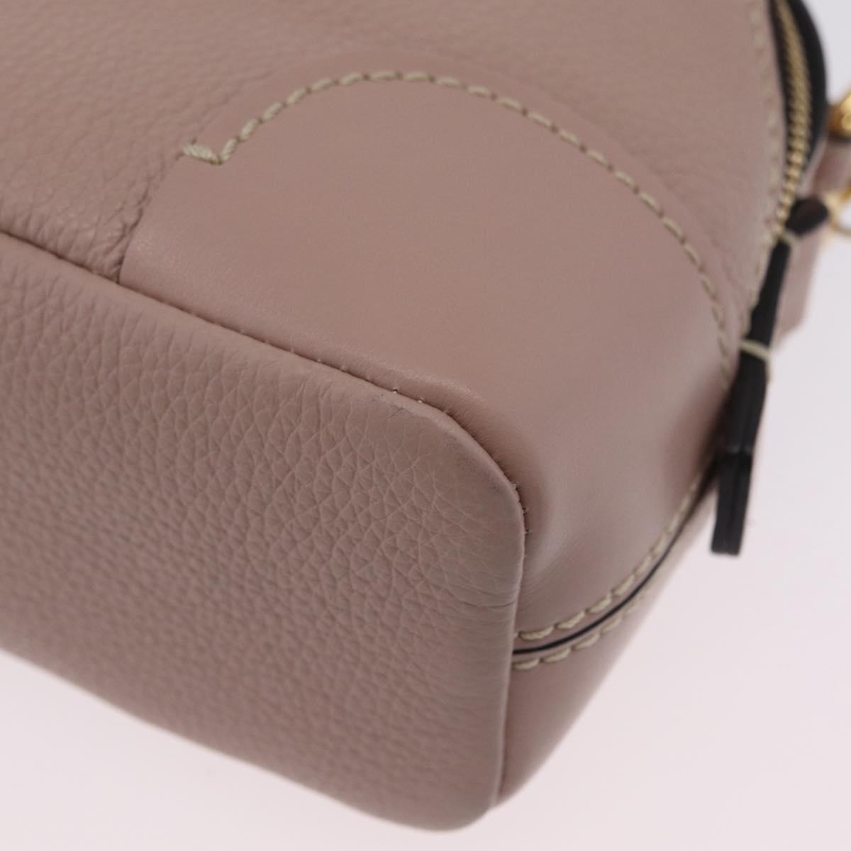 Chloe Dahlia Mini Hand Bag Leather 2way Pink Gold Tone Auth BA15544M