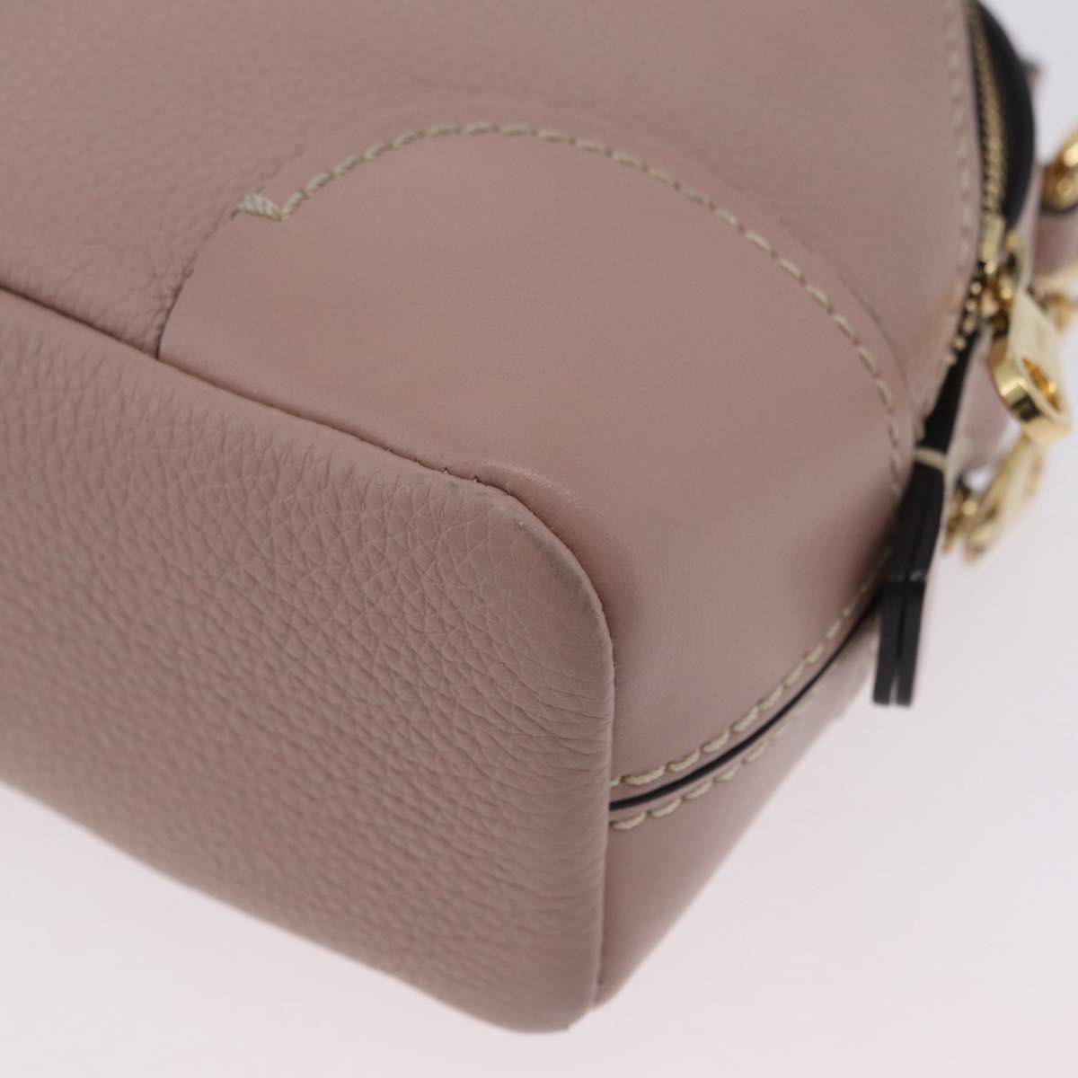 Chloe Dahlia Mini Hand Bag Leather 2way Pink Gold Tone Auth BA15544M