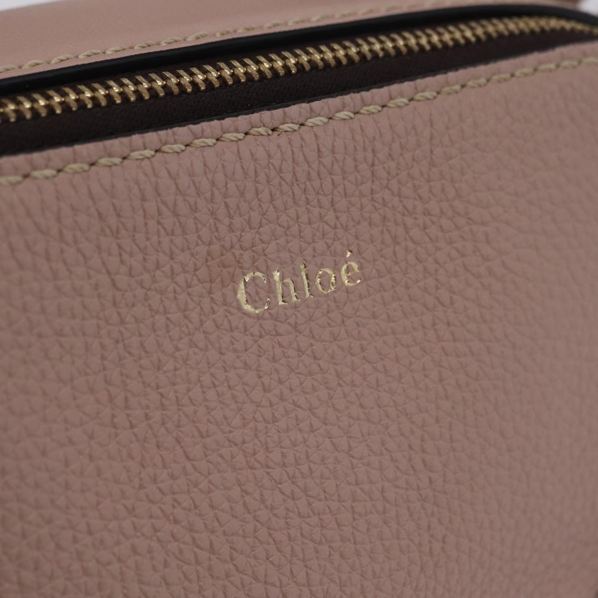 Chloe Dahlia Mini Hand Bag Leather 2way Pink Gold Tone Auth BA15544M