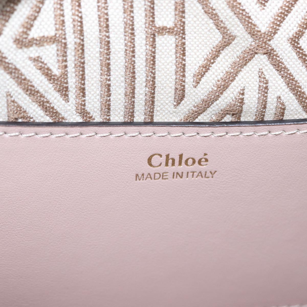 Chloe Dahlia Mini Hand Bag Leather 2way Pink Gold Tone Auth BA15544M