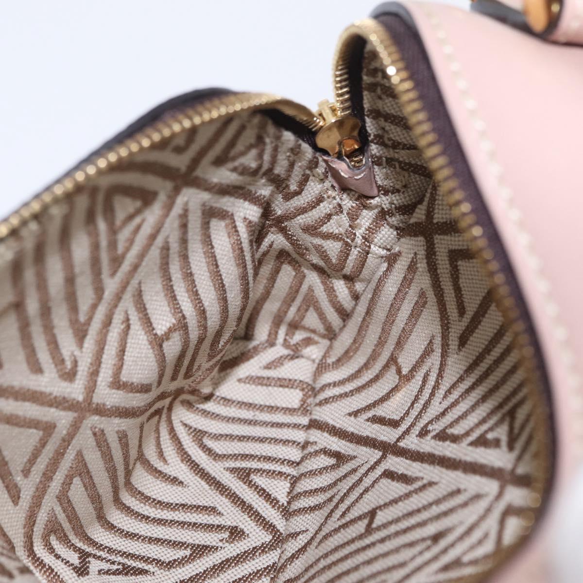 Chloe Dahlia Mini Hand Bag Leather 2way Pink Gold Tone Auth BA15544M
