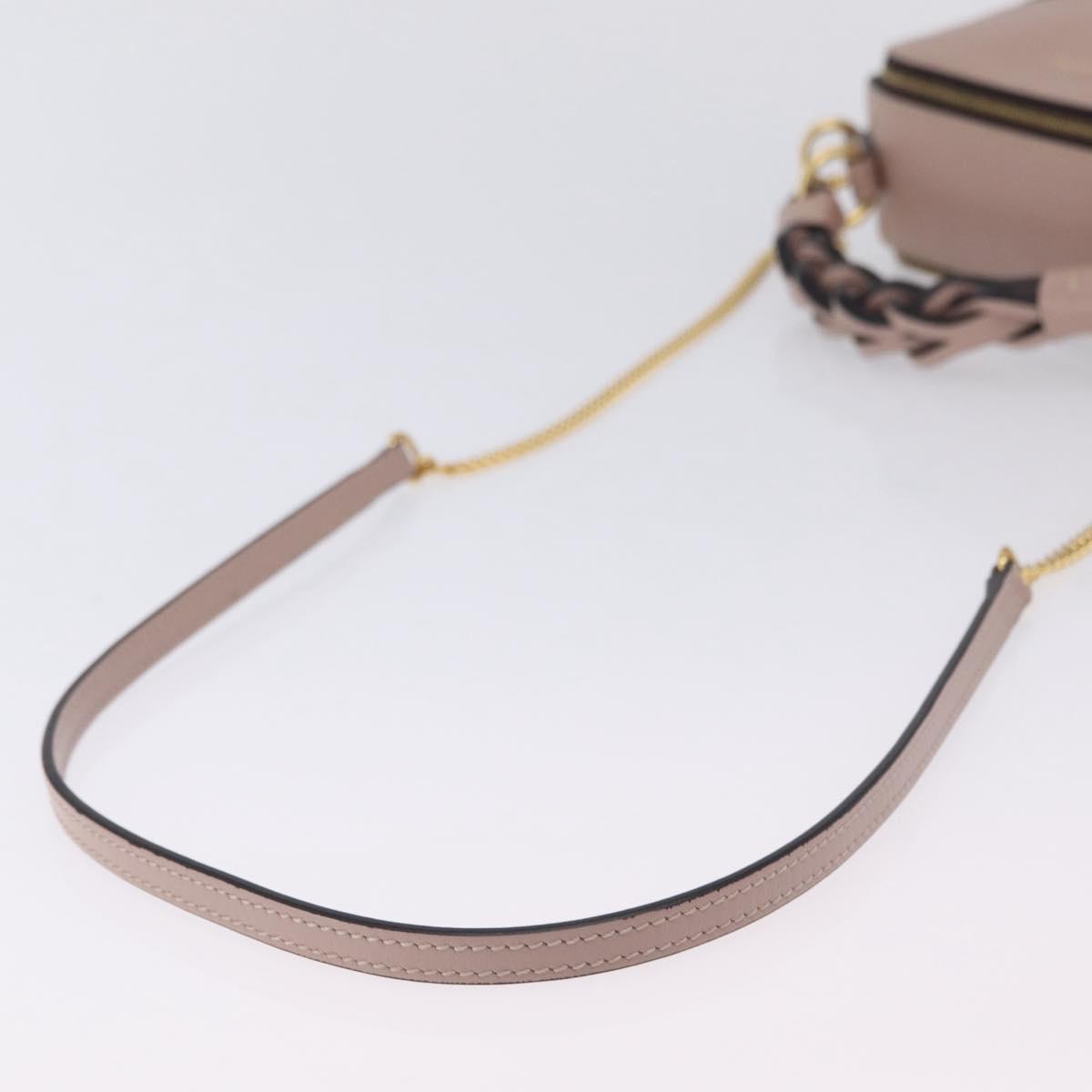 Chloe Dahlia Mini Hand Bag Leather 2way Pink Gold Tone Auth BA15544M