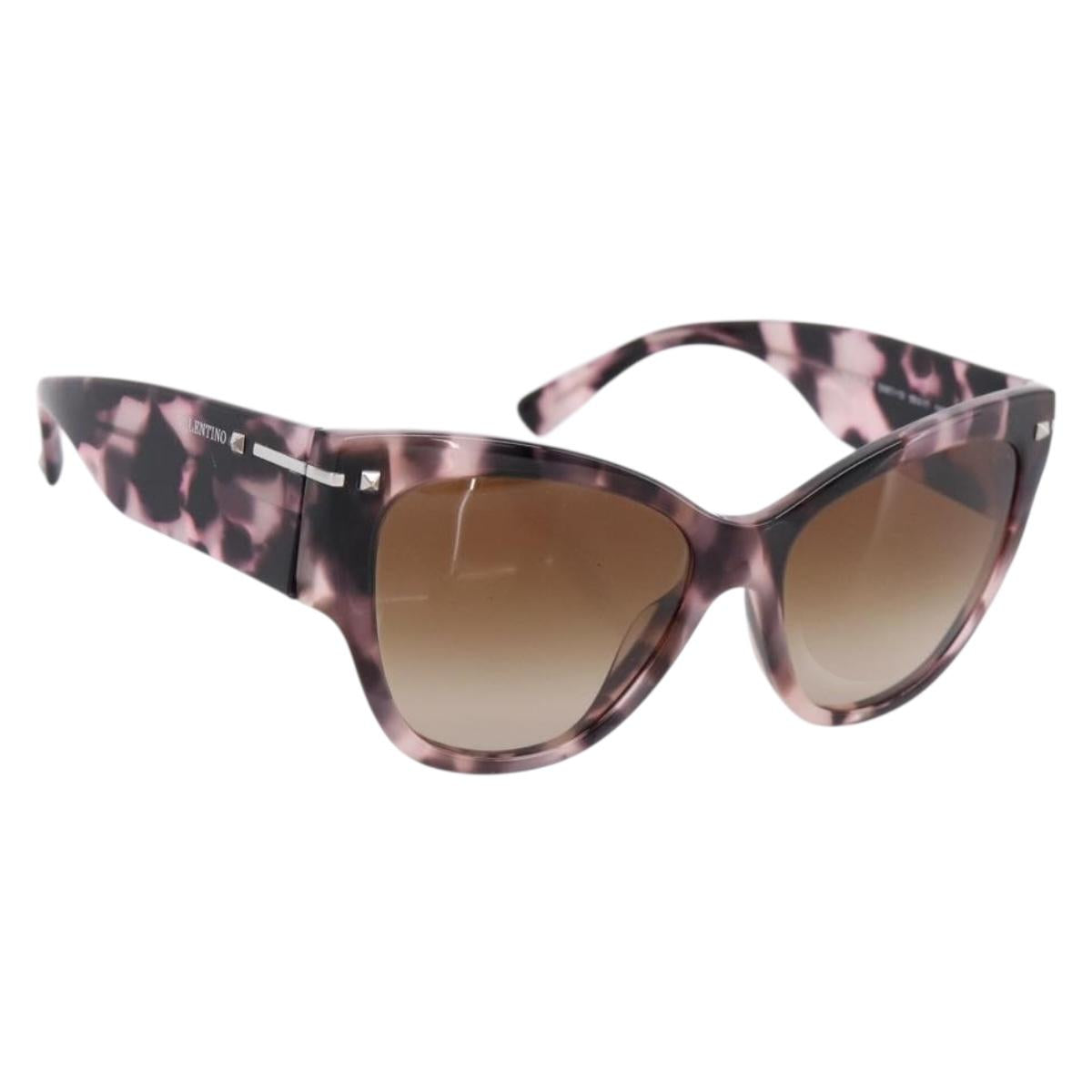 VALENTINO Sunglasses Plastic Pink Silver Auth BA15546A