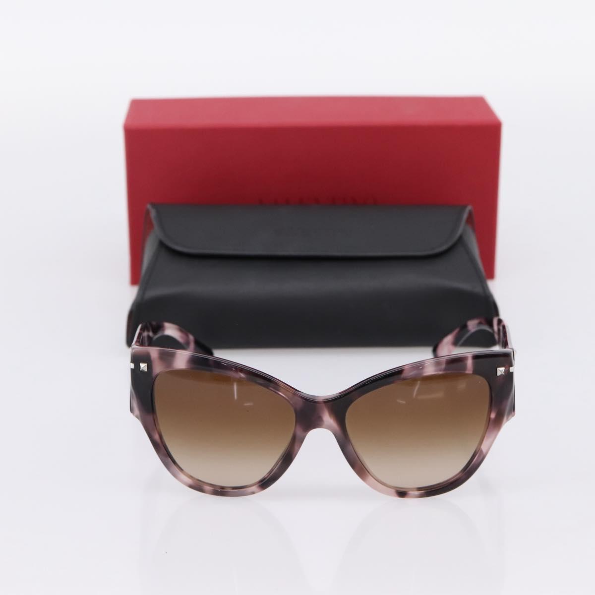 VALENTINO Sunglasses Plastic Pink Silver Auth BA15546A