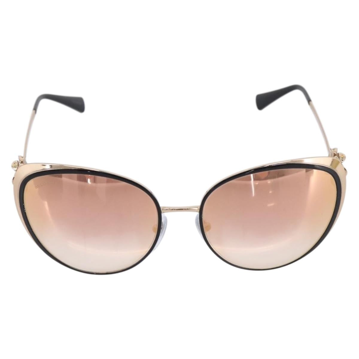 BVLGARI Sunglasses Metal Gold Black Auth BA15547V
