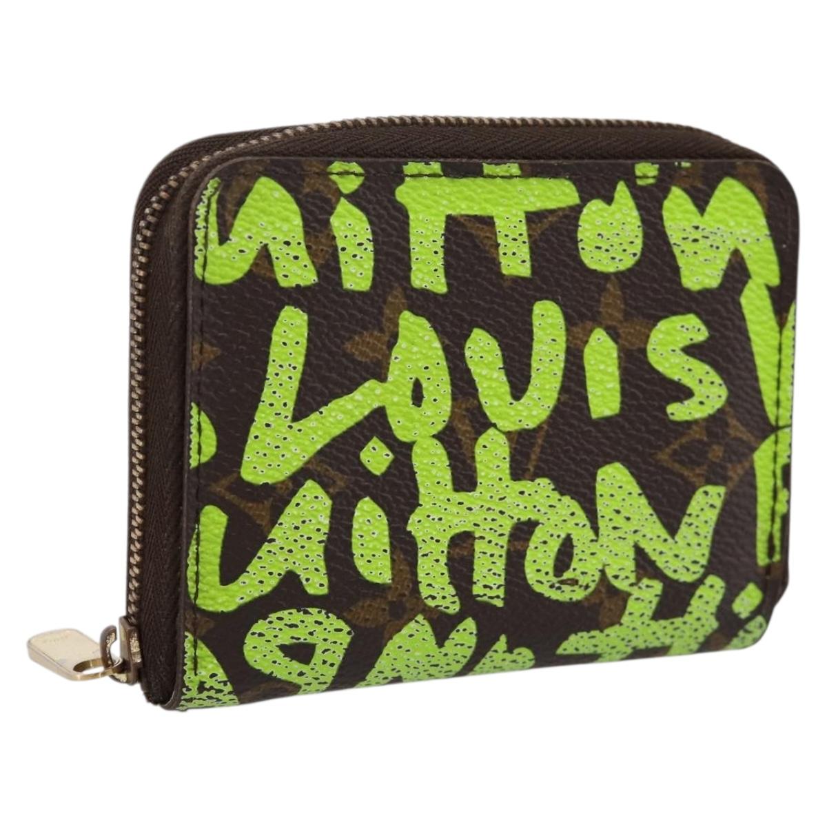 LOUIS VUITTON Monogram Graffiti Zippy Coin Purse Green M93709 LV Auth BA15548