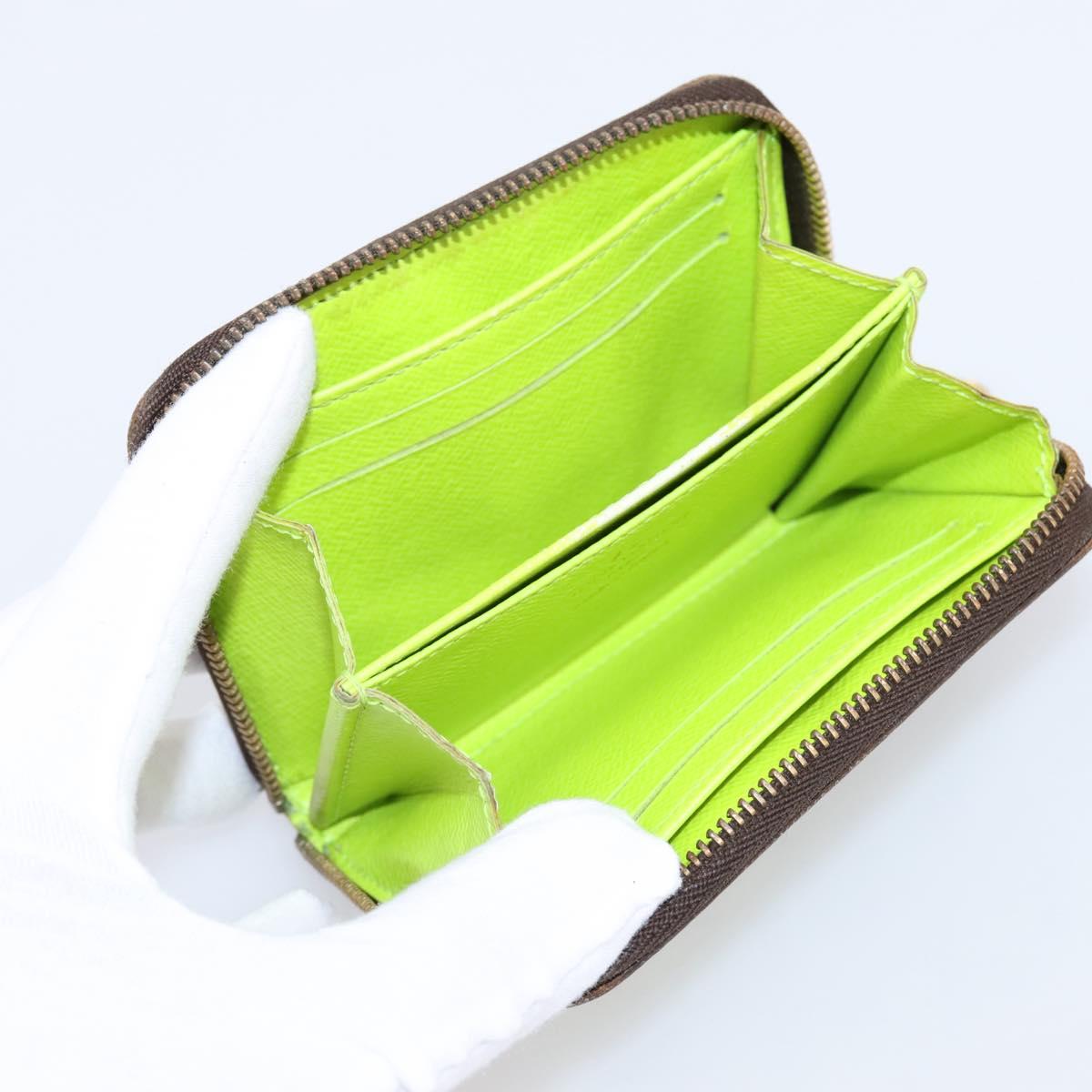 LOUIS VUITTON Monogram Graffiti Zippy Coin Purse Green M93709 LV Auth BA15548