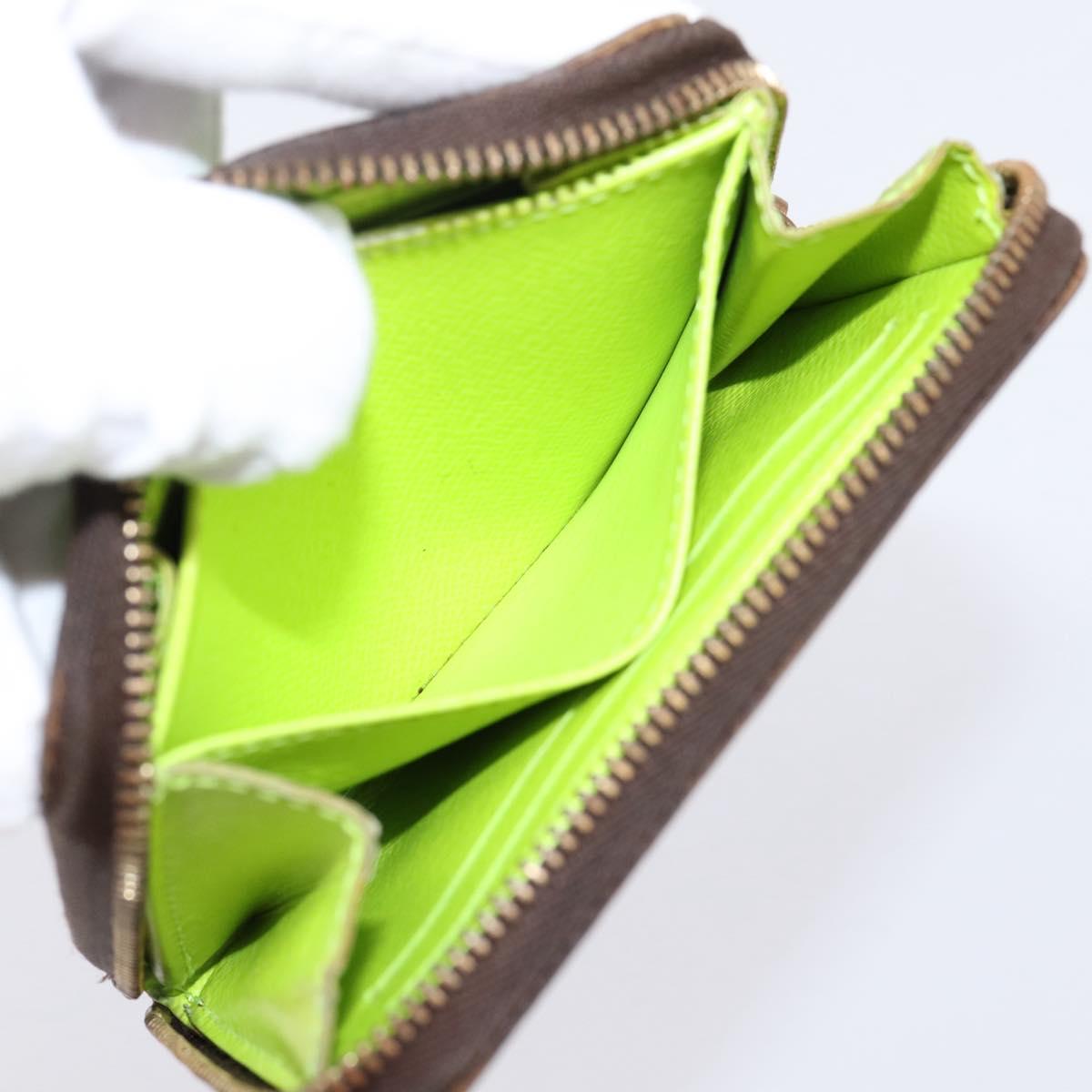 LOUIS VUITTON Monogram Graffiti Zippy Coin Purse Green M93709 LV Auth BA15548