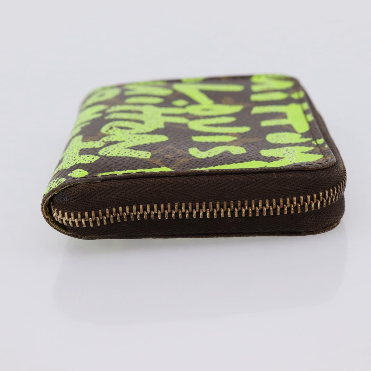 LOUIS VUITTON Monogram Graffiti Zippy Coin Purse Green M93709 LV Auth BA15548