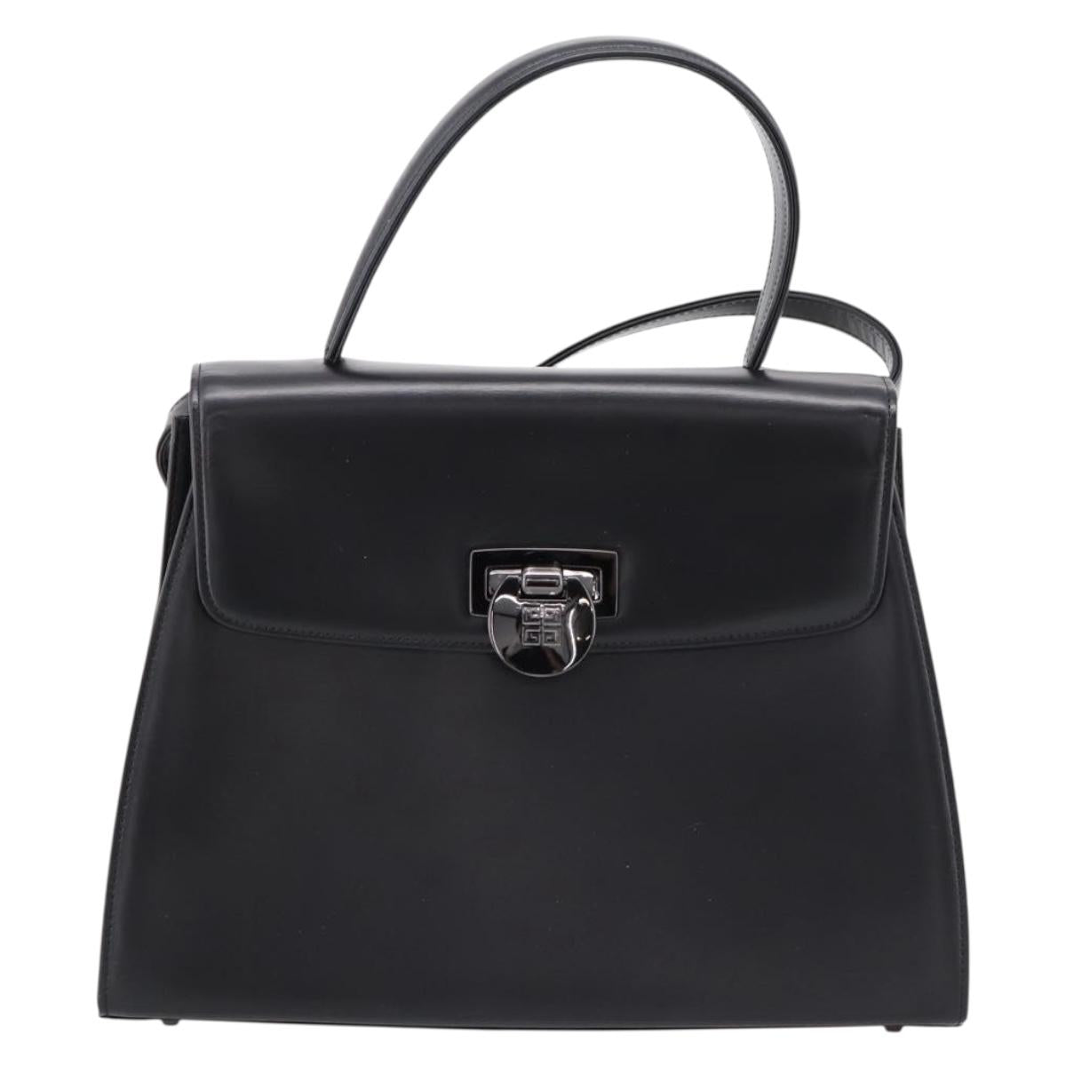 GIVENCHY Hand Bag Leather 2way Black Auth BA15552A