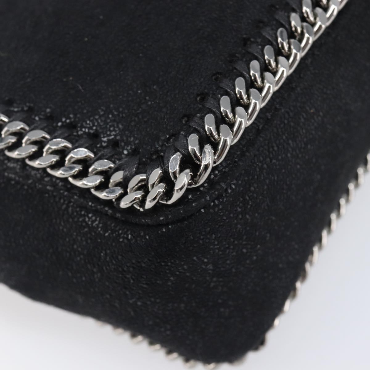 Stella MacCartney Falabella Chain Shoulder Bag Suede Black Silver Auth BA15553