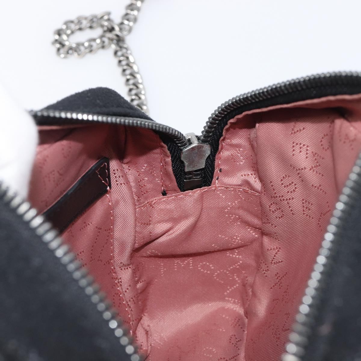 Stella MacCartney Falabella Chain Shoulder Bag Suede Black Silver Auth BA15553