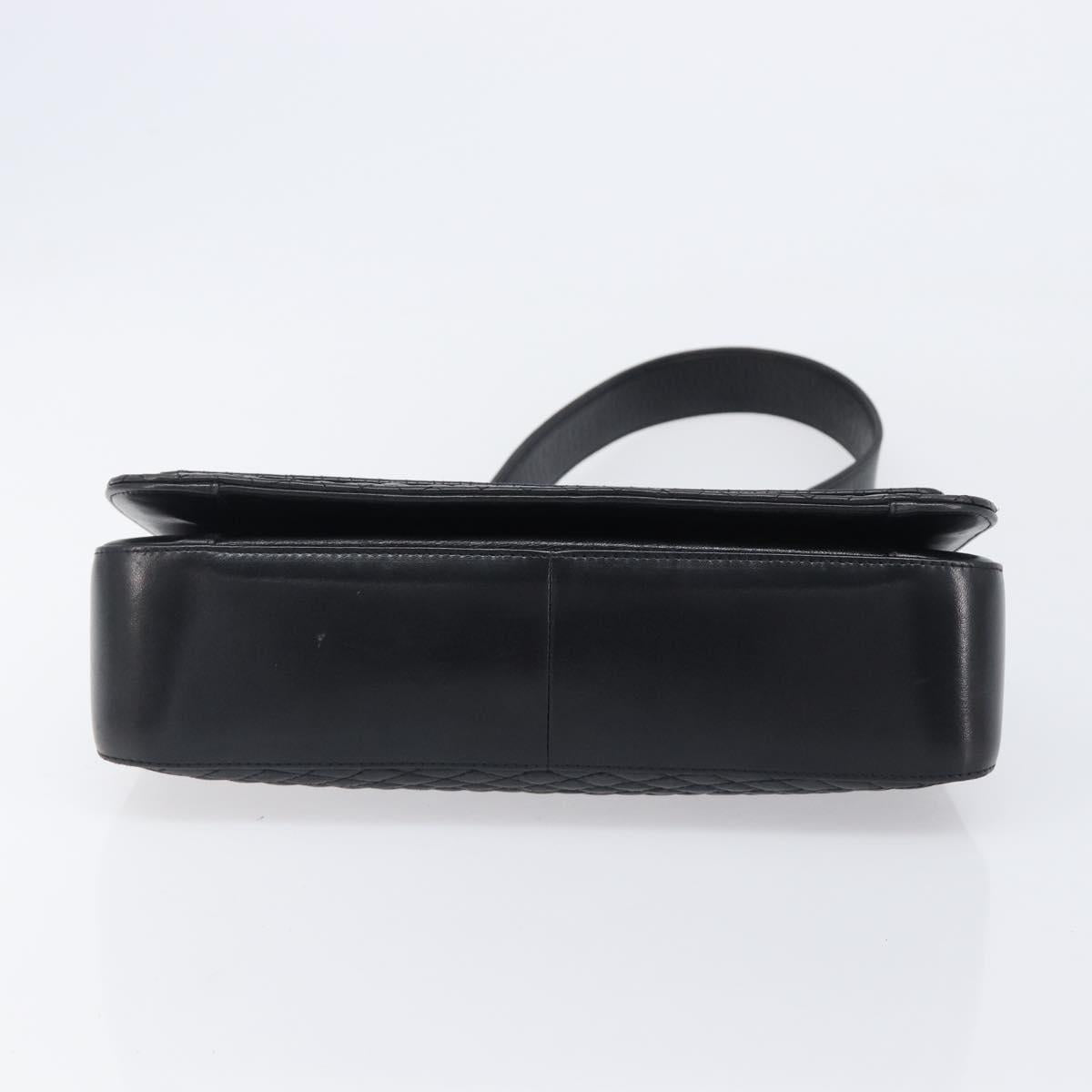 BALLY Shoulder Bag Leather Black Gold Tone Auth BA15556