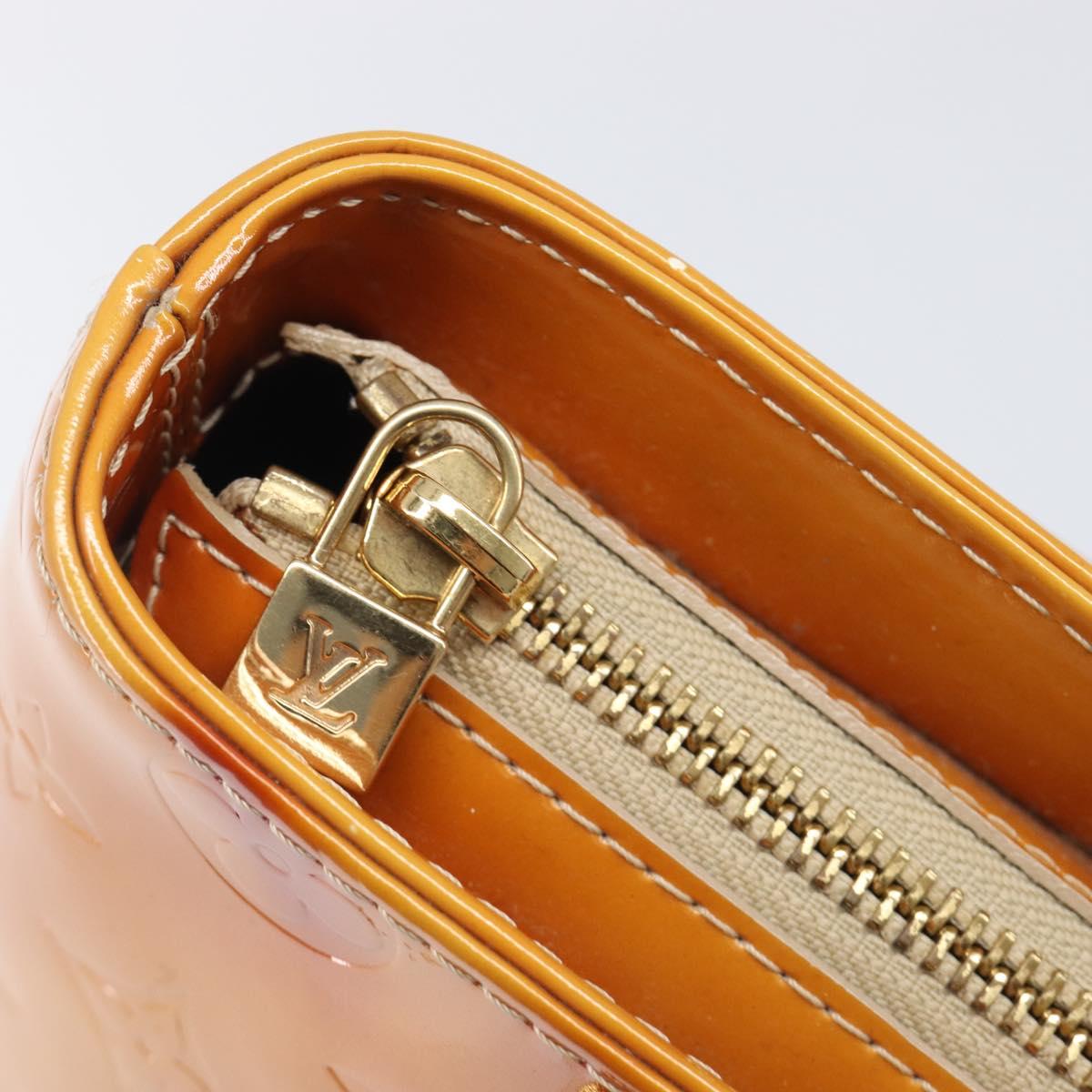 LOUIS VUITTON Monogram Vernis Houston Hand Bag Beige M91004 LV Auth BA15557