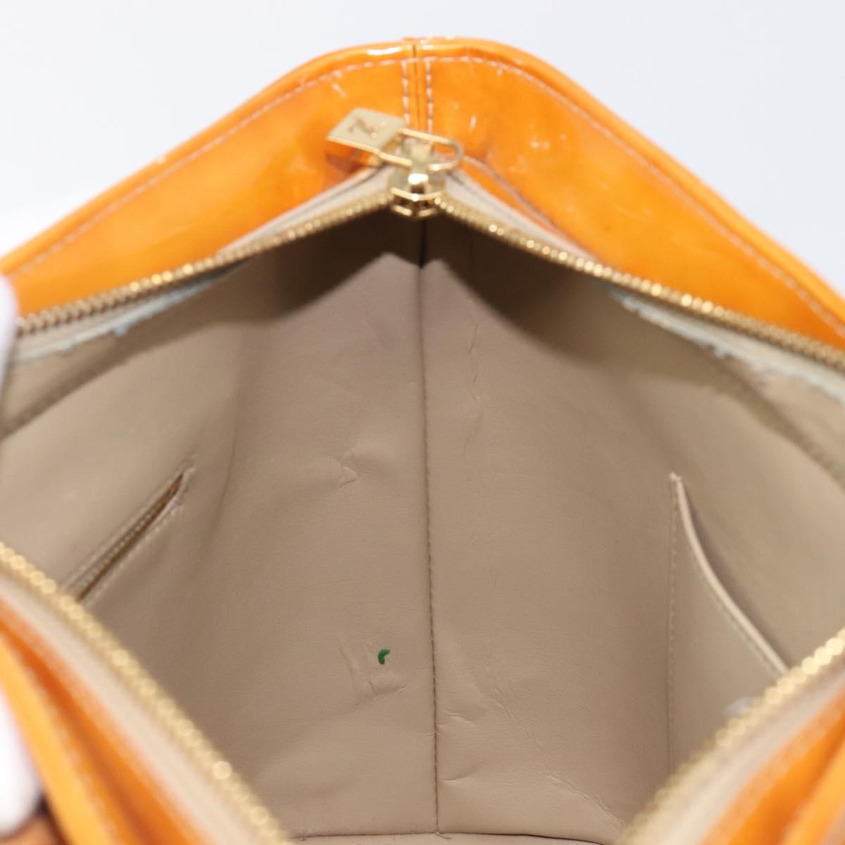 LOUIS VUITTON Monogram Vernis Houston Hand Bag Beige M91004 LV Auth BA15557
