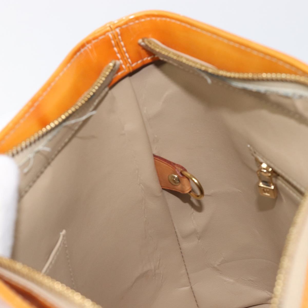 LOUIS VUITTON Monogram Vernis Houston Hand Bag Beige M91004 LV Auth BA15557