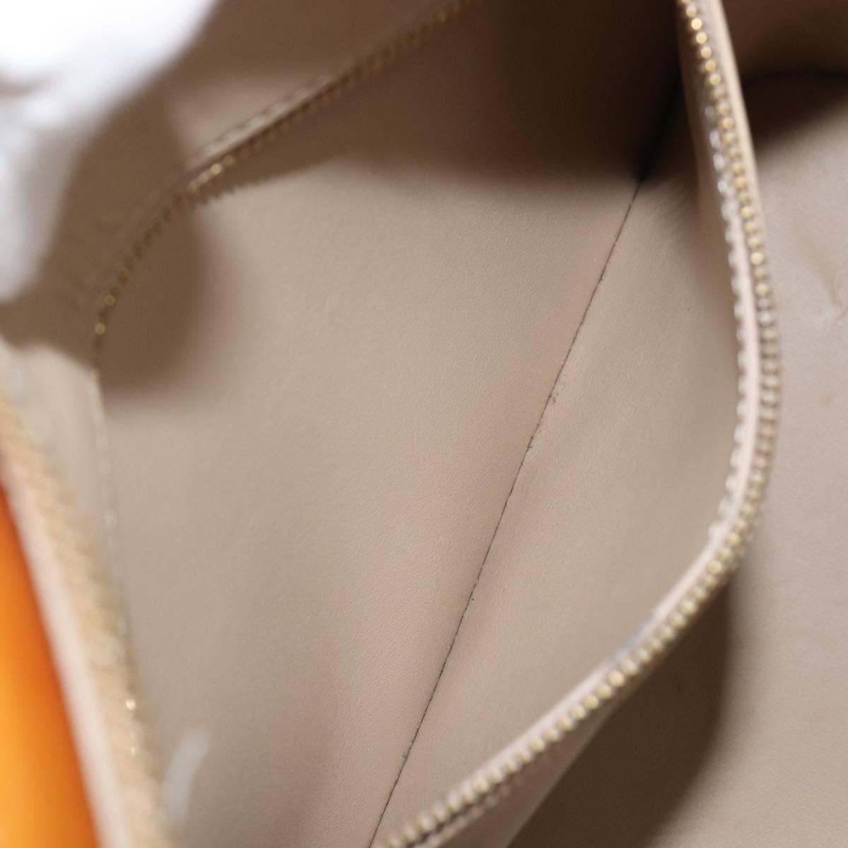 LOUIS VUITTON Monogram Vernis Houston Hand Bag Beige M91004 LV Auth BA15557