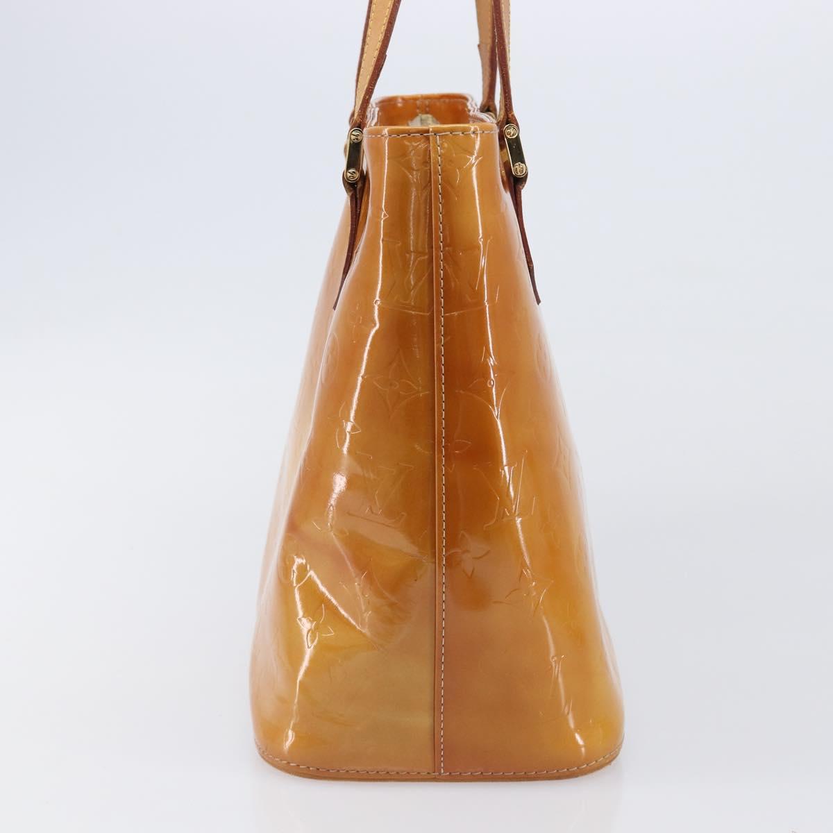 LOUIS VUITTON Monogram Vernis Houston Hand Bag Beige M91004 LV Auth BA15557