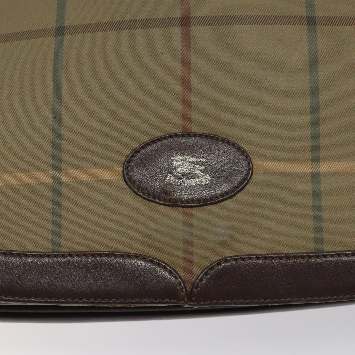 Burberrys Nova Check Shoulder Bag Canvas Brown Gold Auth BA1556