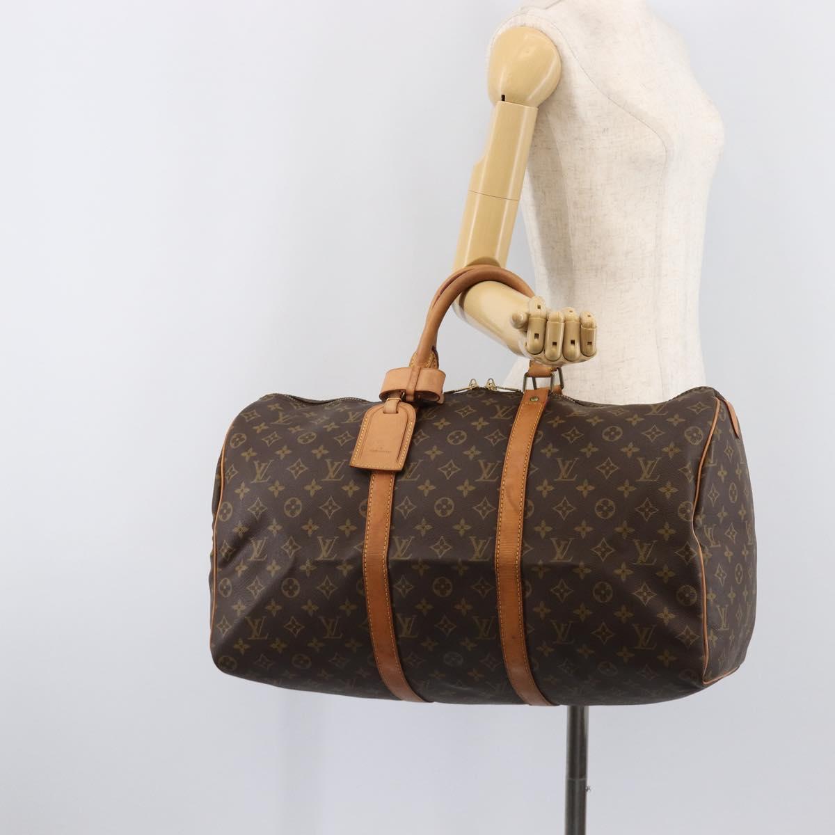LOUIS VUITTON Monogram Keepall 50 Boston Bag M41426 LV Auth BA15561A