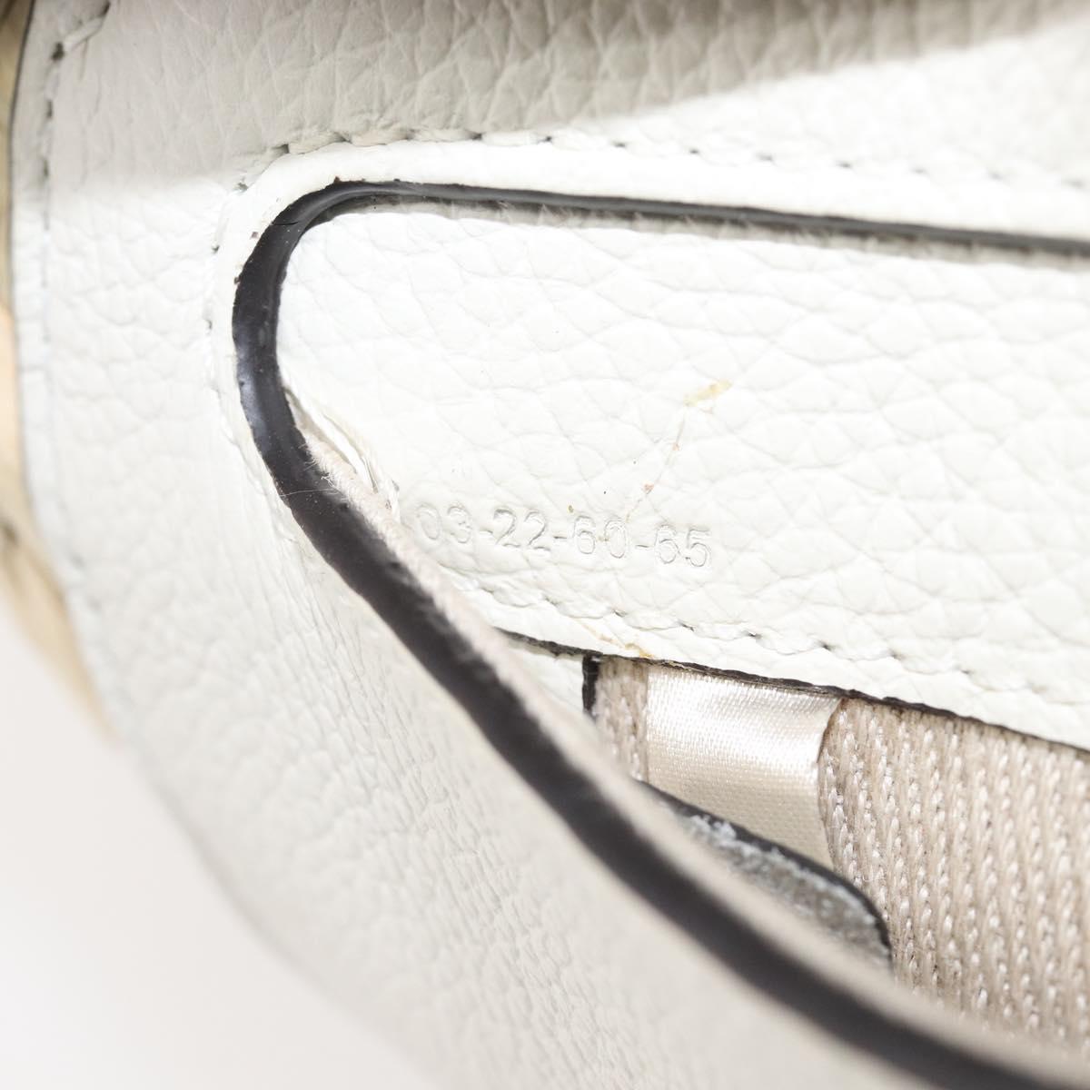 Chloe Basket Bag Hand Bag Raffia Beige White Auth BA15563V