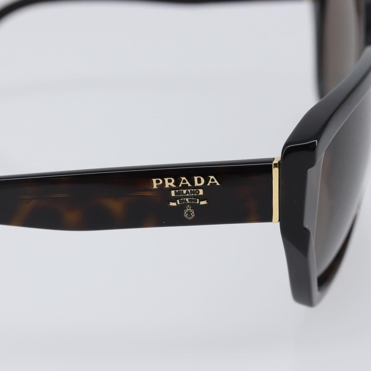 PRADA Sunglasses Plastic Black Gold Tone Auth BA15566V