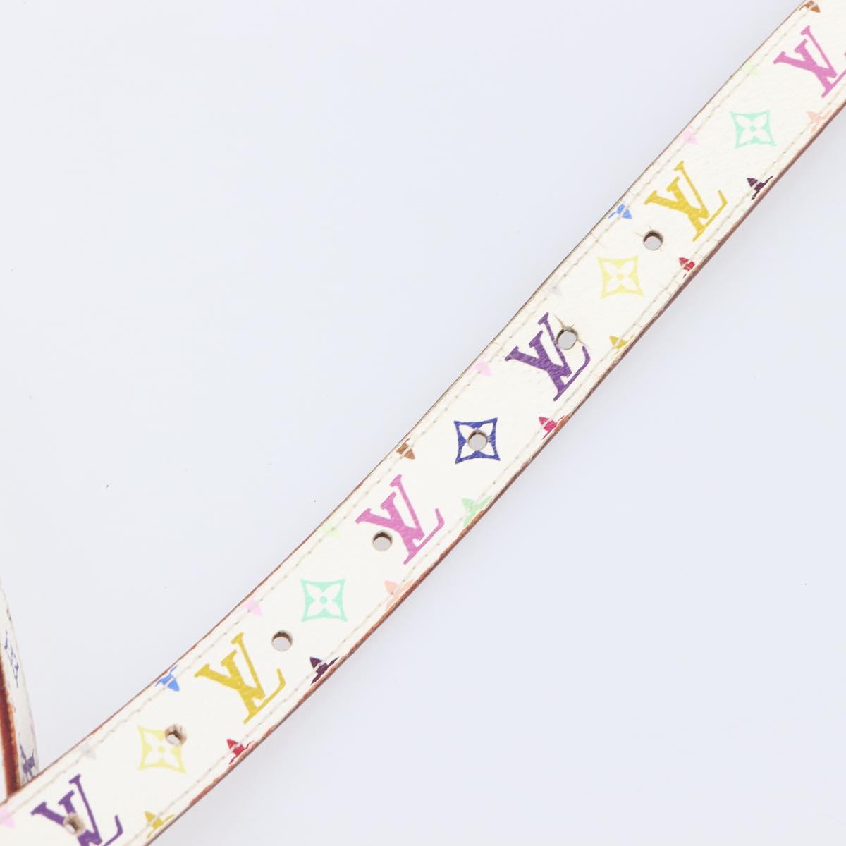 LOUIS VUITTON Monogram Multicolor Ceinture Carre Belt White M9272 Auth BA15567