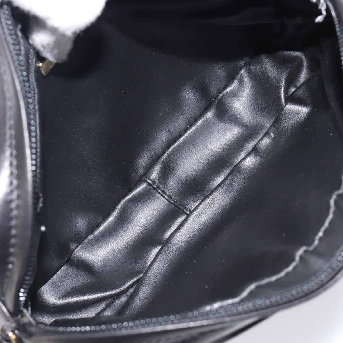 BALLY Chain Shoulder Bag Leather Black Gold Tone Auth BA15570A