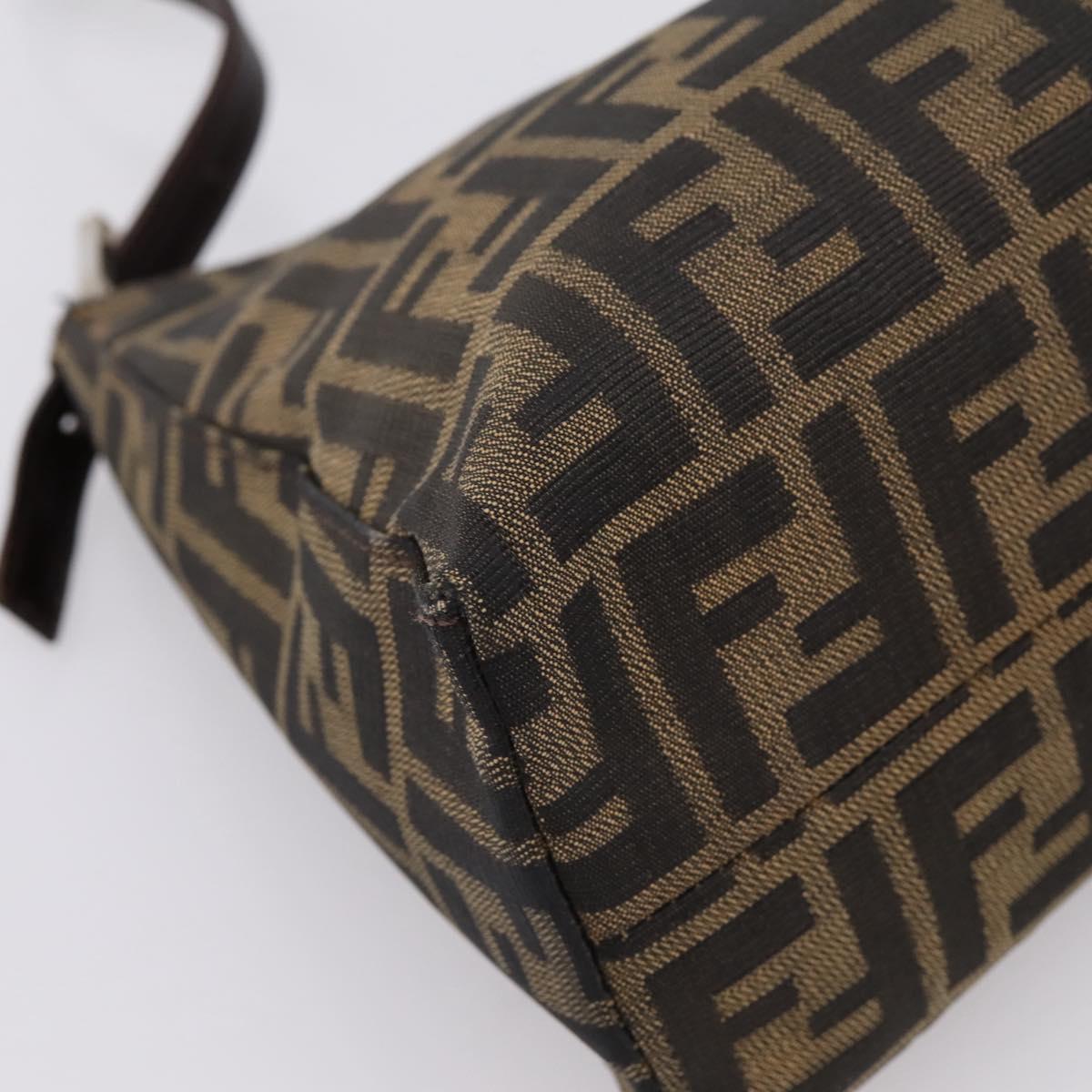 FENDI Zucca Canvas Mamma Baguette Shoulder Bag Black Silver Auth BA15572A