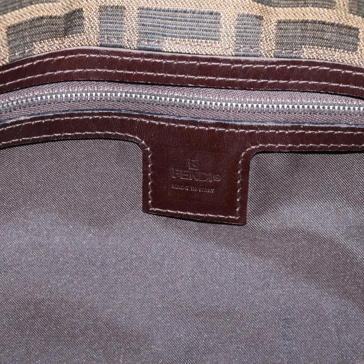 FENDI Zucca Canvas Mamma Baguette Shoulder Bag Black Silver Auth BA15572A