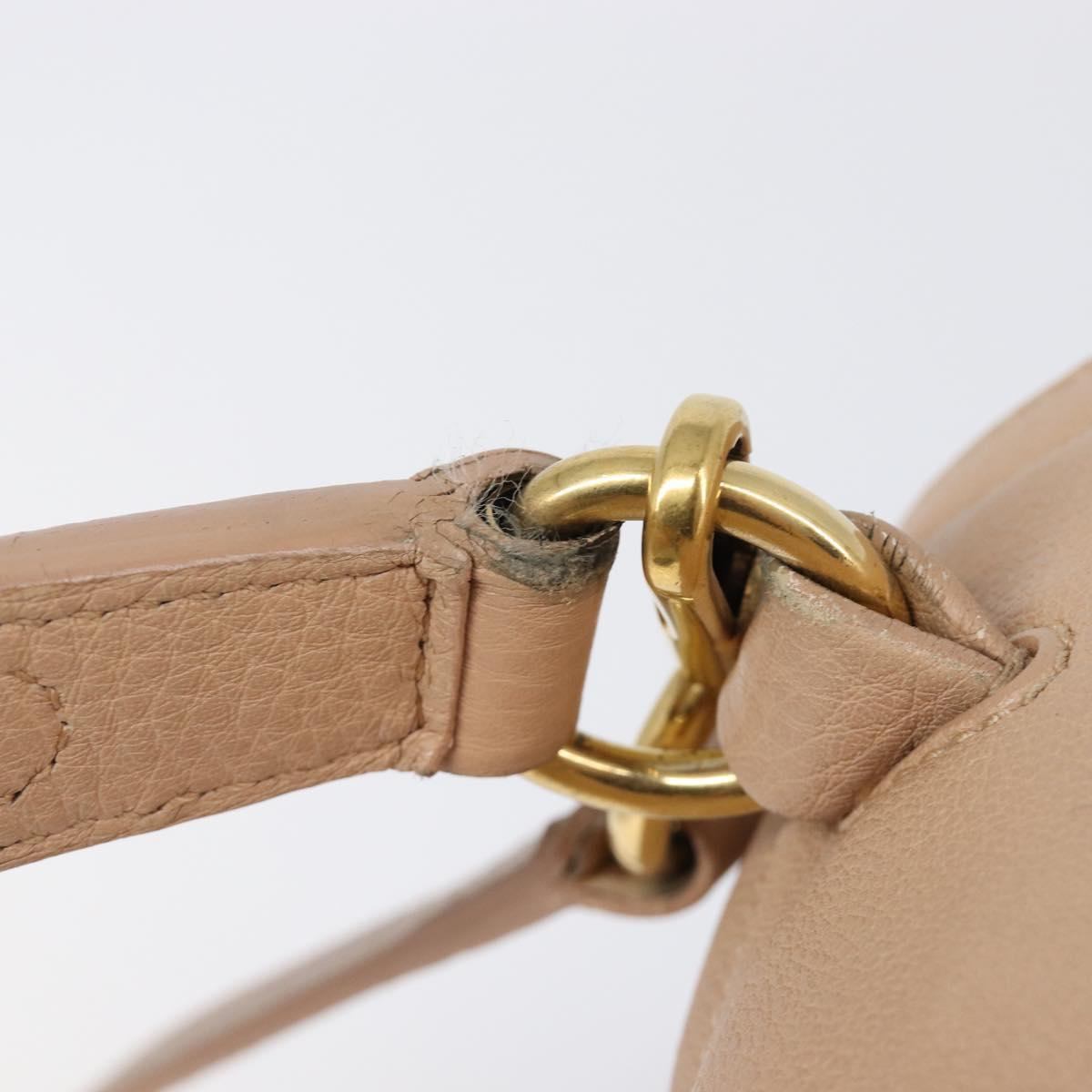 SAINT LAURENT Muse To Hand Bag Leather 2way Beige Gold Tone 283761 Auth BA15574A