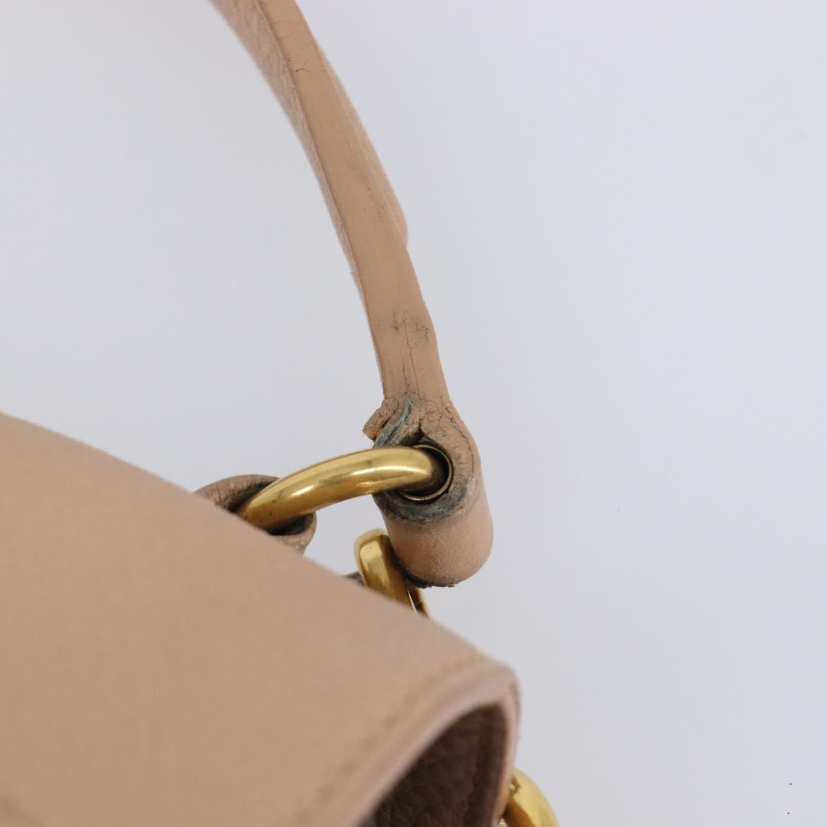 SAINT LAURENT Muse To Hand Bag Leather 2way Beige Gold Tone 283761 Auth BA15574A