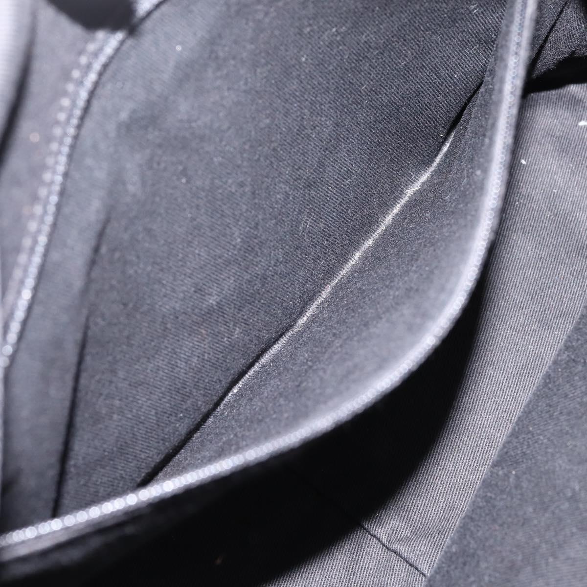 CHANEL Matelasse Hand Bag Nylon Black Silver CC Auth BA15575A