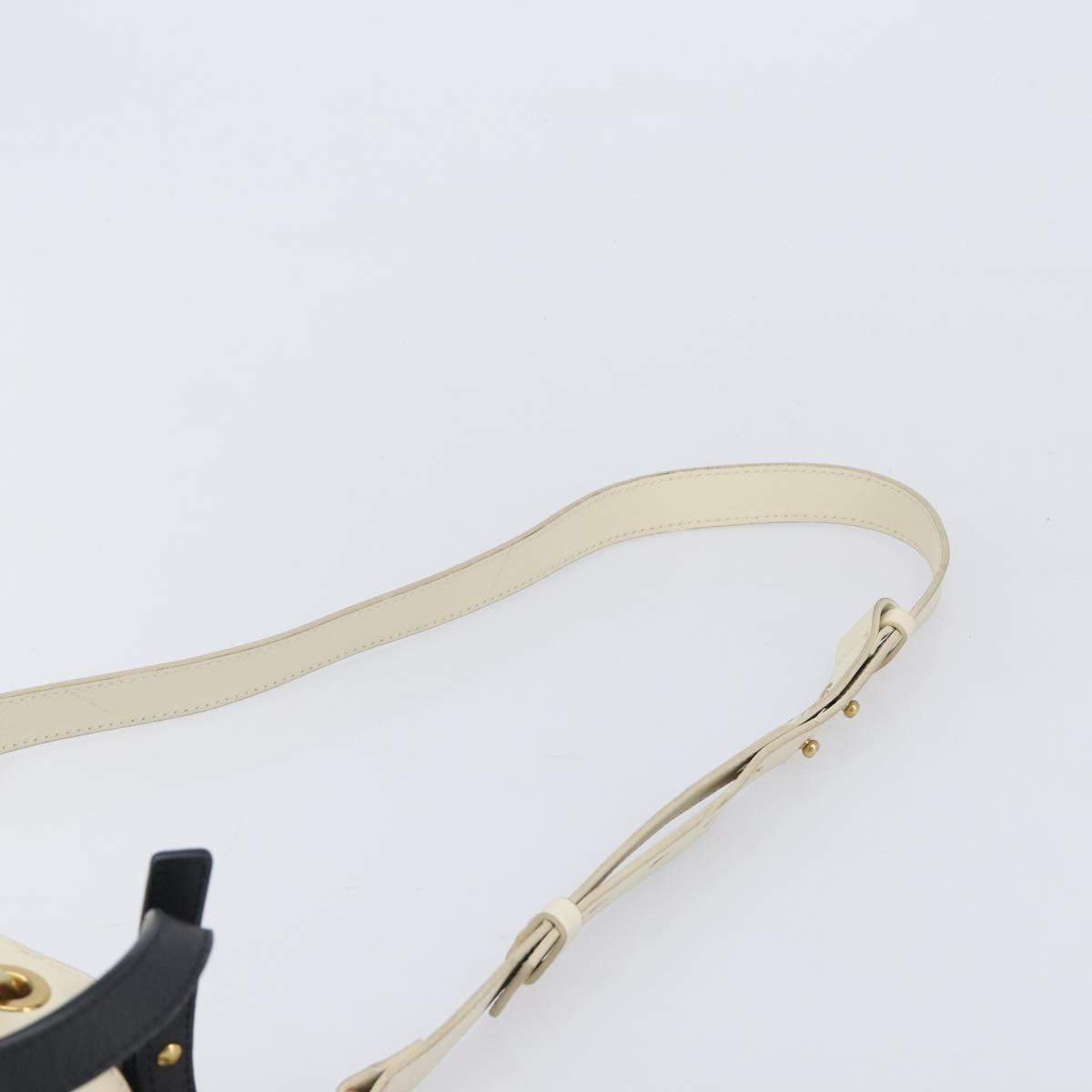 Chloe Roy Shoulder Bag Leather Ivory Gold Tone Auth BA15577A