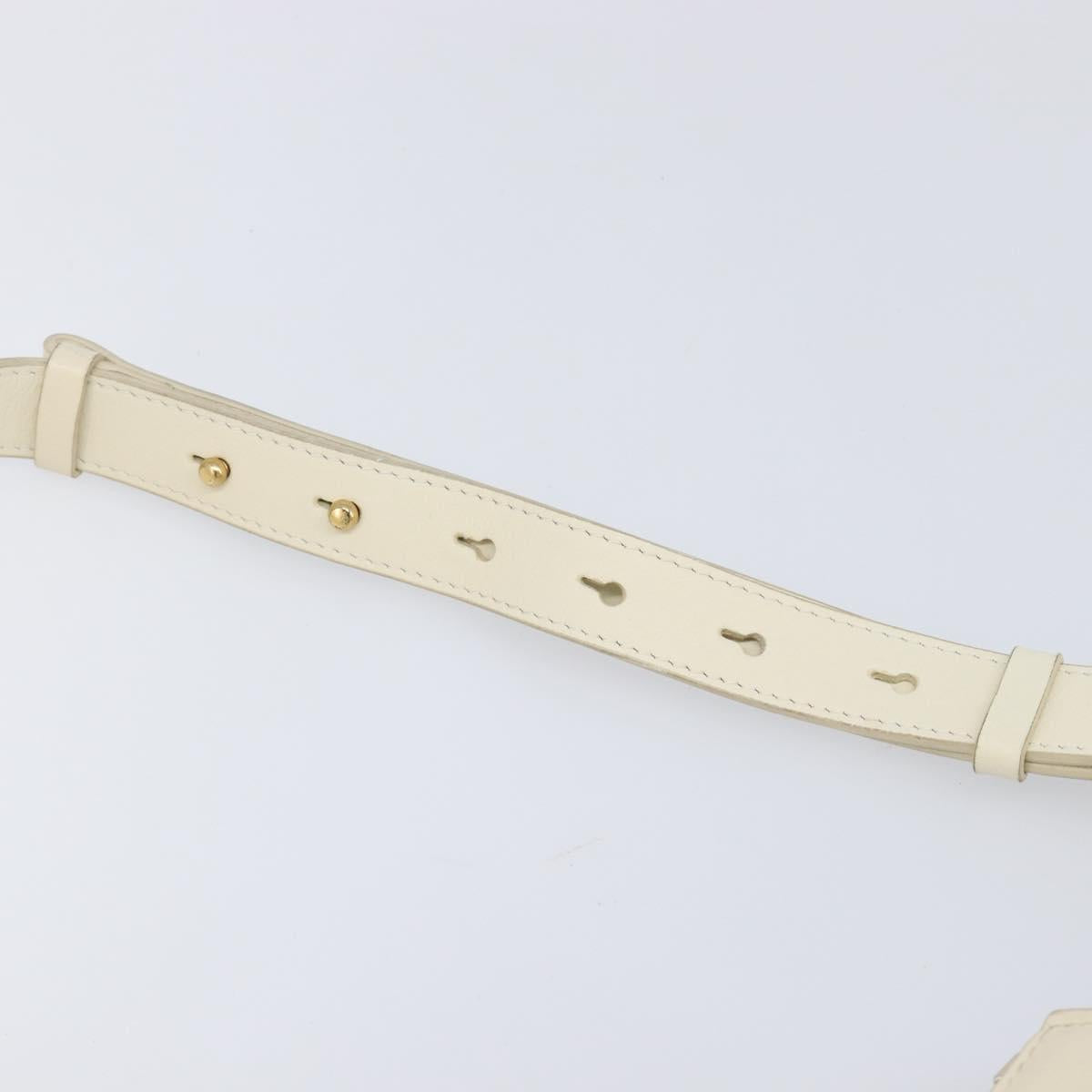 Chloe Roy Shoulder Bag Leather Ivory Gold Tone Auth BA15577A