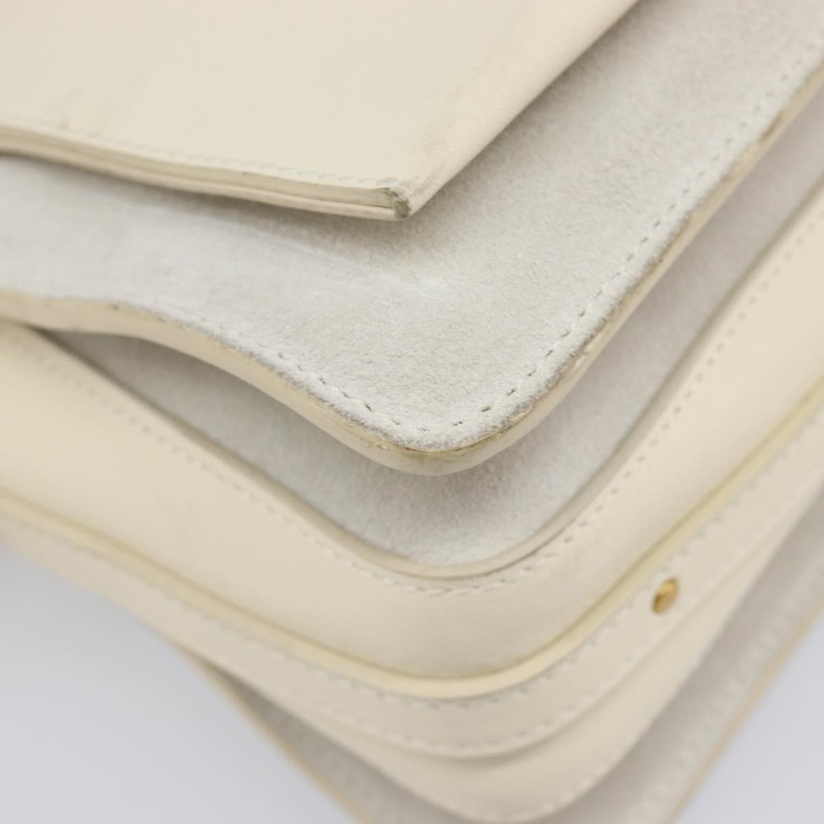 Chloe Roy Shoulder Bag Leather Ivory Gold Tone Auth BA15577A